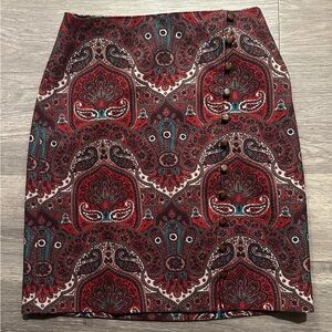 Talbots Paisley Pencil Skirt